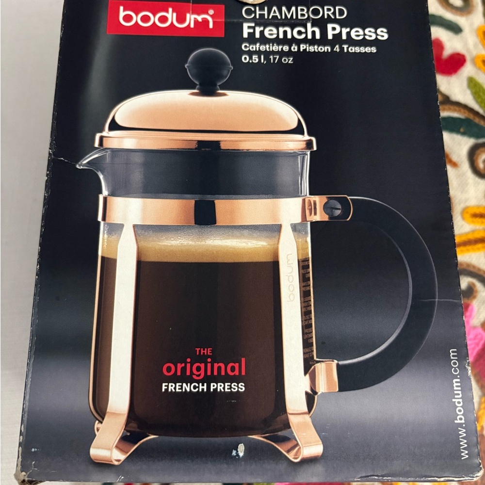 Bodum Chambord French Press with Copper and Black Accents